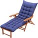 Coussin de chaise longue sans marque extra épais - Coussin de chaise longue - Détente extérieure - Conception pratique avec cordon de serrage - 110 x 40 cm - Bleu foncé