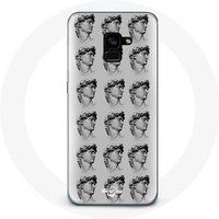Maniacase Hoesje voor Samsung Galaxy A8 Plus standbeeld grijze achtergrond