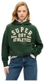 Superdry Athletic Essentials oversized hoodie met applicatie - Dames - Hoodies - Katoen - Groen - Maat 16 (UK) / 44 (EU)