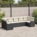 Maison Exclusive - Set de 7 bancs de jardin, noir et blanc, en polyrotin