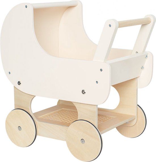 Jabadabado Houten poppenwagen - Creme