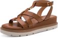 Tamaris Dames Plateau Sandalen Cognac Leer Gesp 41