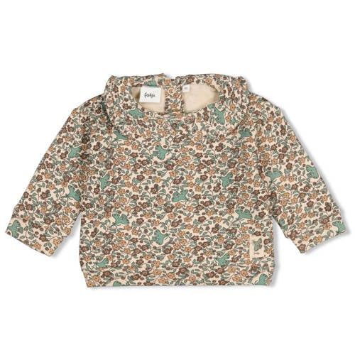 Feetje sweater Lucky Bloombird - beige/groen/bruin