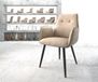 DELIFE Fauteuil Zoa-Flex 4 pieds coniques microvelours beige vintage noyau ressorts ensachés