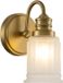 Quoizel Applique LED pour salle de bain Swell | 3W 3000K 300Lm 830 | IP44 | Dimmable | Laiton brossé
