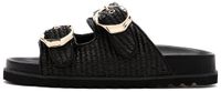 DERIMOD Imitation Leather Mules Black Size 40