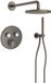 Grohe Adema Rise Doucheset - rond - bocht met douchehouder voor wandmontage - gladde doucheslang - staafhanddouche - wandarm - 25cm hoofddouche - Grohe SmartControl inbouwthermostaat - geborsteld hard grafiet