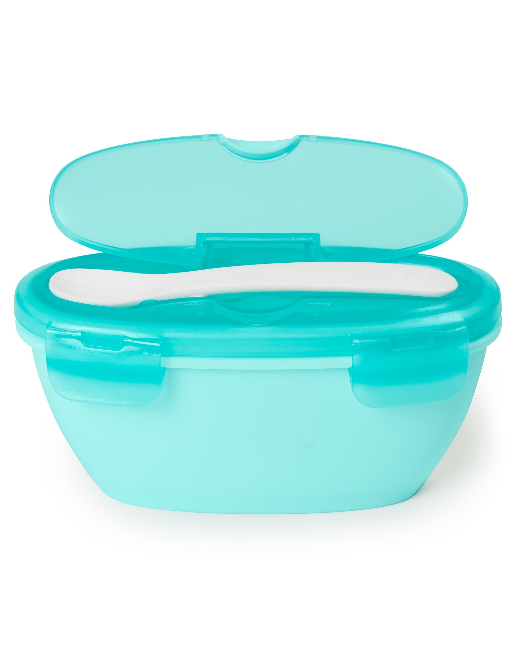 Skip Hop Easy-Serve Travel Bowl & Spoon - groen