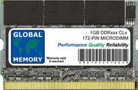 GLOBAL MEMORY 1 GB DDR 266/333 MHz 172-PIN MICRODIMM Memory Ram voor Laptops/Notebooks