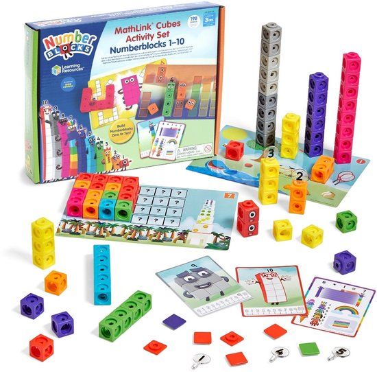 Learning Resources Numberblocks MathLink-dobbelstenen 1-10 activiteitsset, training van wiskunde, bouwen, leren, spelen, in het klaslokaal en thuis, vanaf 3 jaar