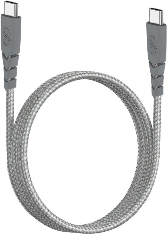 Force Case USB-C naar USB-C Oplaadkabel 3A - Ultra-Resistant - Grijs - 1.2m