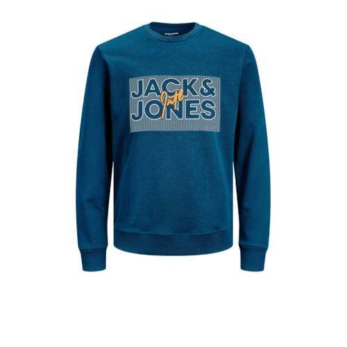 JACK & JONES JACK & JONES sweater met printopdruk blauw