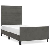 VidaXL Bedframe 100x200 cm Fluweel Donkergrijs