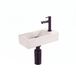 Saniclass Fuente fonteinset – rechthoekig – 40x22x10 cm – solid surface beige – zwarte kraan