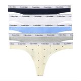 Calvin Klein Thong 5 Pack Dames Veelkleurig Katoen/Elastaan Maat M