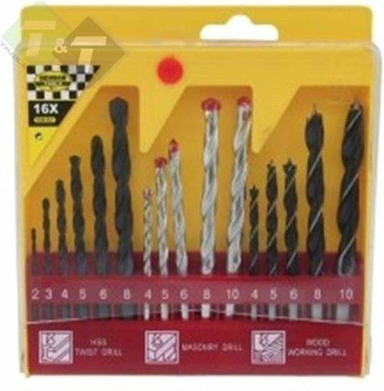 Benson Boorset - Borenset voor Hout, Steen en Metaal - 16 delig