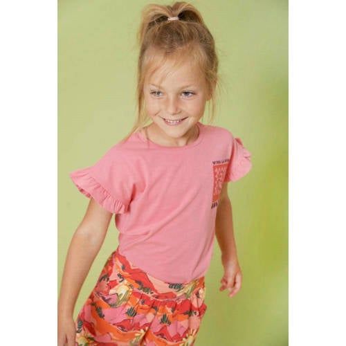 Jubel T-shirt Salsa Sunset met backprint roze