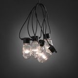 Konstsmide 2385-100 Guirlande lumineuse LED/extérieur (IP44) / transformateur extérieur 24V / 10 ampoules claires / 80 diodes blanc chaud / câble noir