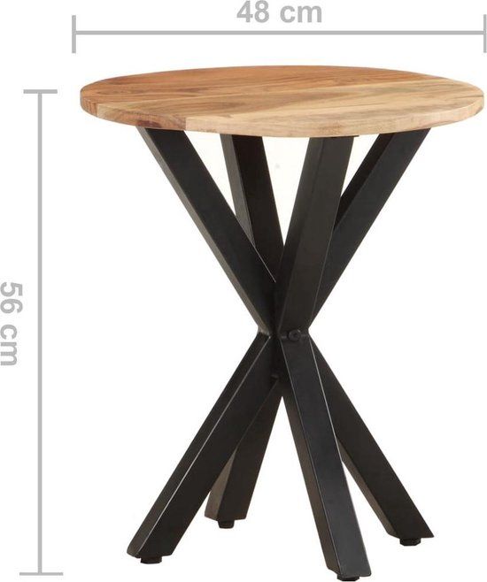 vidaXL Bijzettafel 48x48x56 cm massief acaciahout