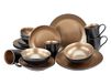 CreaTable, 23598 Serie Glamour - Gold, 16-delig tafelservies van aardewerk, vaatwasser- en magnetronbestendig, hoogwaardige productie