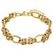 Lucardi - Dames Stalen goldplated armband met bewerking - Armband - Staal - Goudkleurig - 20 cm
