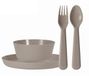 Excellent Houseware Kunststof kinderservies set - 24-delig - taupe