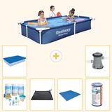Bestway Rechthoekig Steel Pro Zwembad - 221 x 150 x 43 cm - Blauw