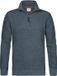 Petrol Industries Heren Gemêleerde halfzip trui rockford - Blauw - Maat L