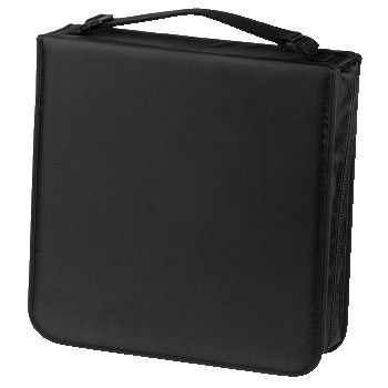 Hama 00033835 CD-tas voor 208 discs/CD/DVD/Blu-ray (map om op te bergen, ruimtebesparend voor kantoor, woonkamer en thuis, transporthoes) zwart, Eén maat