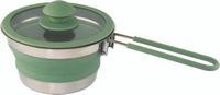 Eurotrail Pan met Deksel + Inklapgrip - opvouwbaar - siliconen - Sea Green