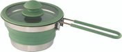 Eurotrail Pan met Deksel + Inklapgrip - opvouwbaar - siliconen - Sea Green