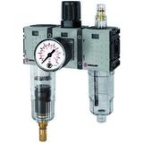RIEGLER 142485-FUM 633-8 WE 3-delig »FUTURA-mini«, PC-Beh, Standardmano, G 1/4, 0,5-8, VA, 1 stk