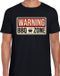 Bellatio Decorations Warning bbq zone t-shirt zwart - barbecue cadeau shirt voor heren - verjaardag / vaderdag kado S