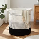 OIAHOMY 80L wasmand, opbergmand met handgrepen, decoratieve mand voor woonkamer, geweven opbergmand voor speelgoedbak, kussens, dekens, kleding-20x18"-gradiënt donker