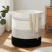 OIAHOMY 80L wasmand, opbergmand met handgrepen, decoratieve mand voor woonkamer, geweven opbergmand voor speelgoedbak, kussens, dekens, kleding-20x18"-gradiënt donker
