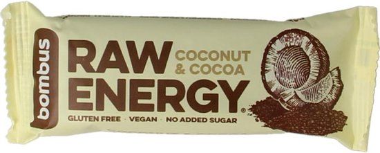 Bombus Raw energy bar coconut & cocoa 50 Gram