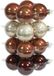Othmar Decorations Kerstballen - 16 stuks - bruine tinten - 8 cm - glas - mat/glans
