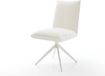 DELIFE Chaise de salle à manger Lelio-Flex piètement croisé large bouclé blanc beige doux pivotant à 360° fonction basculante noyau à ressorts ensachés