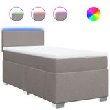 vidaXL Boxspring met matras, taupekleurig, 100x200 cm, met stoffen bekleding