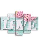 Homemania Wandfoto, 5 stuks, Valentine's Day-from Living, Room-Multicolor, 95 x 0,3 x 60 cm, HM205MDF22, MDF