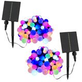 Set BILLY Set van 2 lichtsnoeren op zonne-energie, 100 stuks, rond, meerkleurig, LED, BILLY RGB, 10,90 m