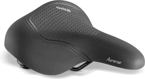 Selle Comfort fietszadel - brede zit - dikke vulling - elastomeer vering - zwart - unisex