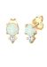 Elli Elli Earrings Women Ear Stud Vintage with Zirconia crystals and Opal in 925 sterling silver plated
