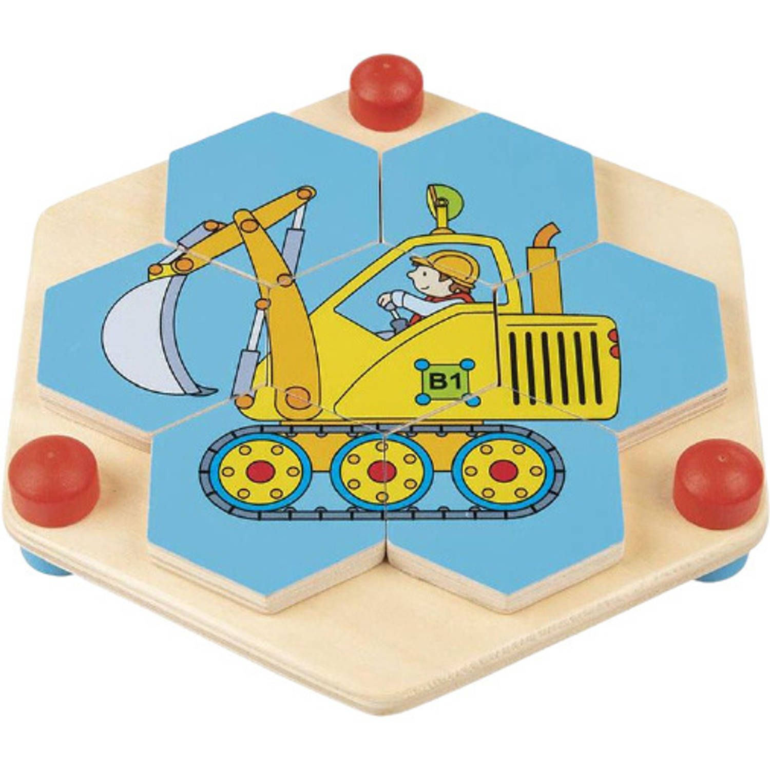 Goki Vormenpuzzel Bouwwerf Junior 17 X 20 Cm Hout 8-delig