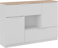 Vicco Betti Dressoir – 120 x 83.6 cm 2x deur, 2x lade en 1x open vak Wit/Sonoma