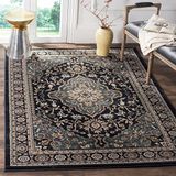 Safavieh Traditioneel tapijt voor woonkamer, eetkamer, slaapkamer, collectie Lyndhurst, laagpolig, grijs en groenblauw, 90 x 150 cm