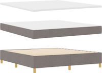 vidaXL Boxspring Bed met Hoofdeinde Taupe 200 x 180 cm Stof