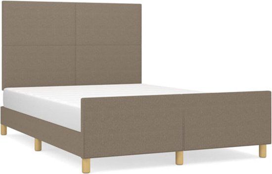 vidaXL Bedframe Stof Taupe 140x200 cm