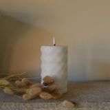 Deluxe Homeart Bougie LED carrée blanc 7,5 x 12,5 cm