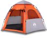 vidaXL Tente de camping 4 personnes déploiement rapide gris et orange